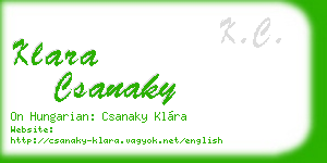klara csanaky business card
